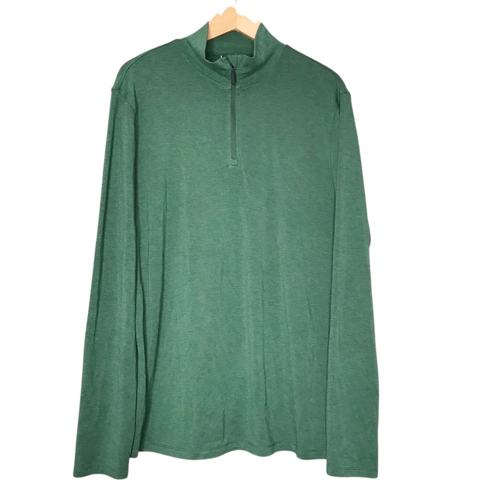 Kit & Ace Lightweight 1/4 Zip Sweater Pullover Green Layering Casual Men's Large